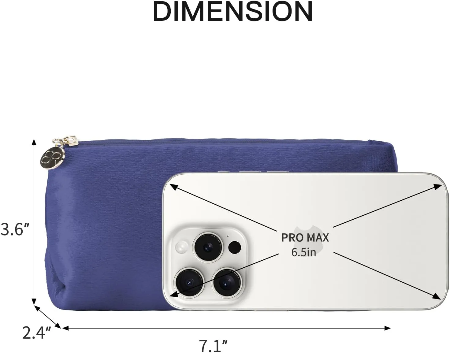 Small Makeup Bag for PurseBlue Cosmetic Travel Bag for Women, Cute Make Up Pouch for Accessories