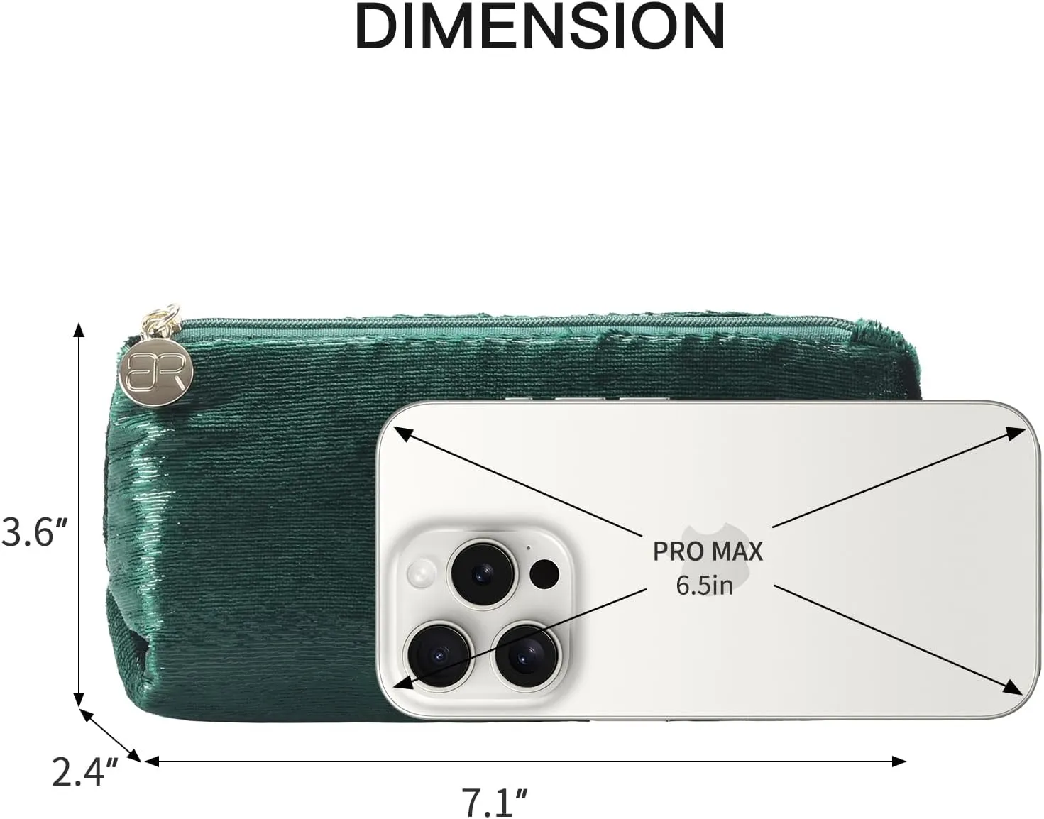 Small Makeup Bag for PurseGreen Cosmetic Travel Bag for Women, Cute Make Up Pouch for Accessories