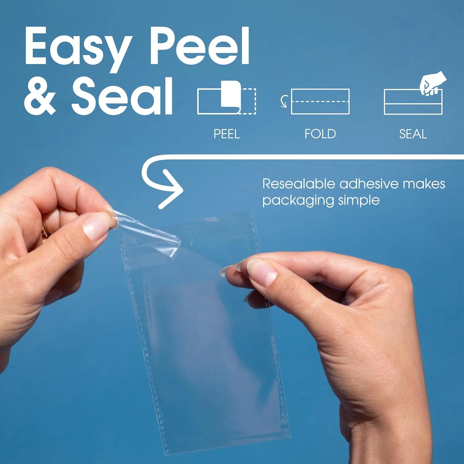 Spartan Industrial - 12" X 15" (1000 Count) Crystal Clear Resealable Cello Poly Bags for Packaging - Self Seal & Reinforced
