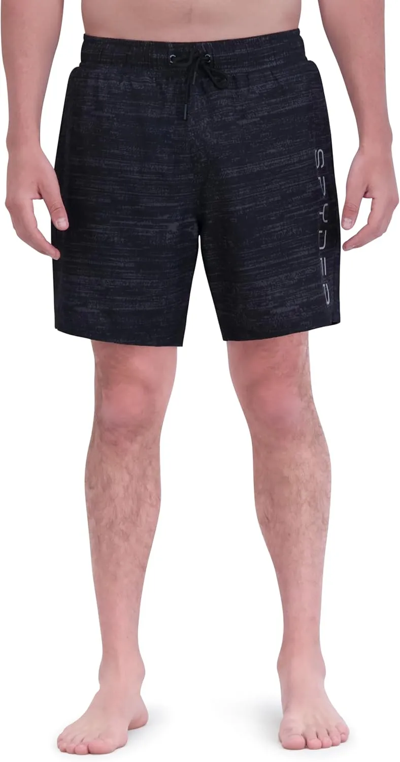 Spyder Men's Swim Trunks, Stretch, Quick-Dry, 7-inch Board Shorts, UPF 50 , Compression Boxer Liner