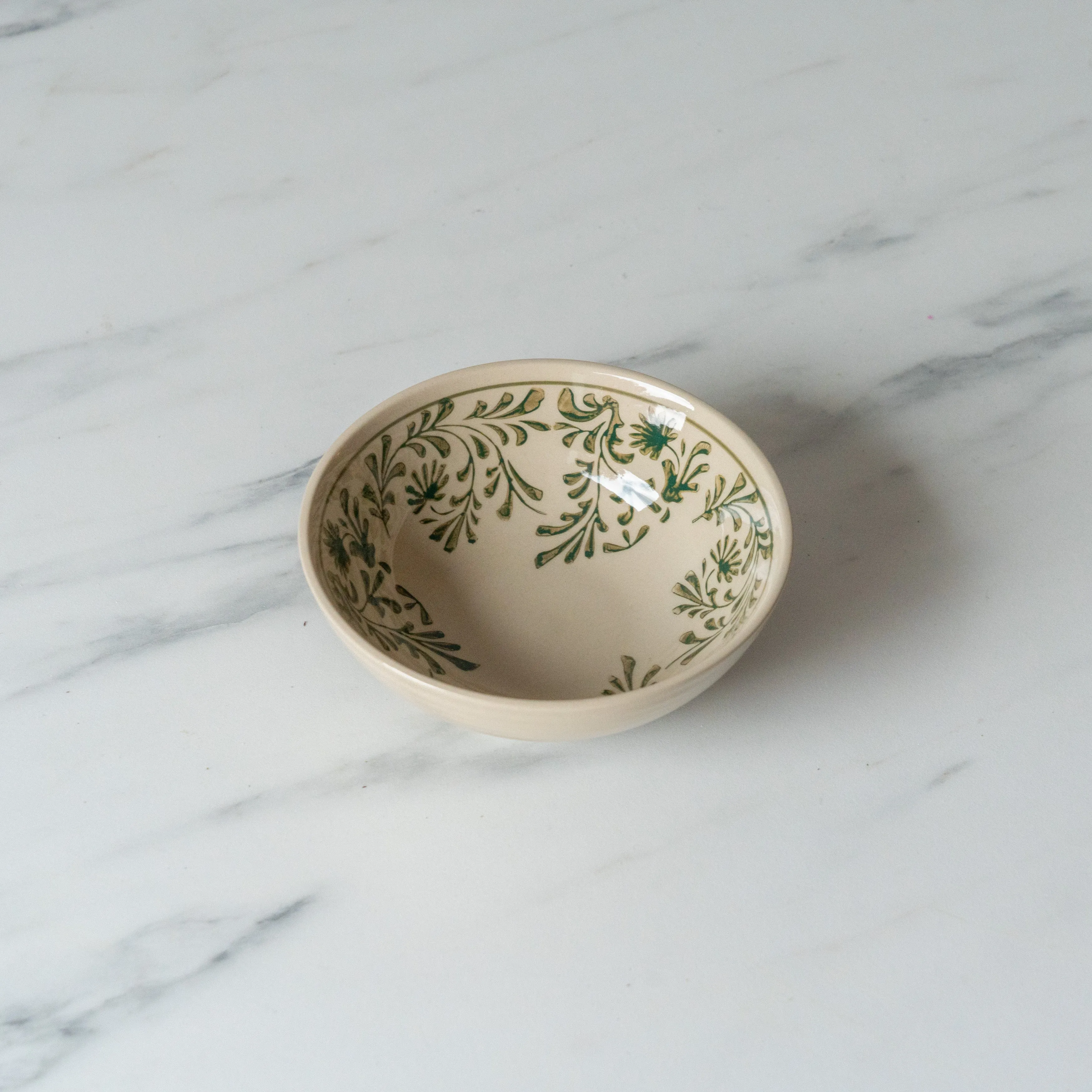 Stoneware Bowls with Hand-Painted Designs