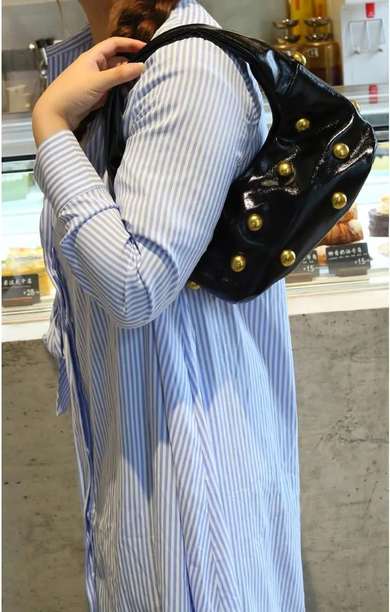 Studded Purse Y2k Shoulder Bag 90s Punk Designer Handbags 2000s Vegan Leather Shoulder Purse Streetwear