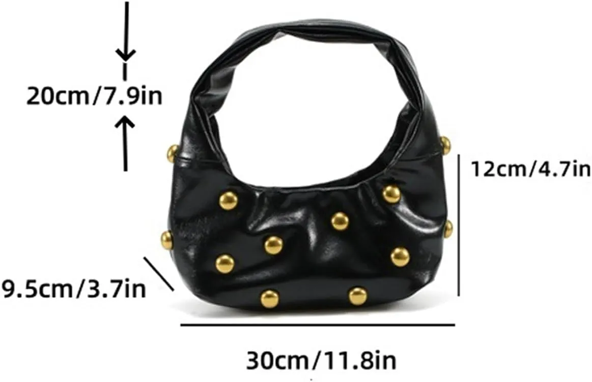 Studded Purse Y2k Shoulder Bag 90s Punk Designer Handbags 2000s Vegan Leather Shoulder Purse Streetwear
