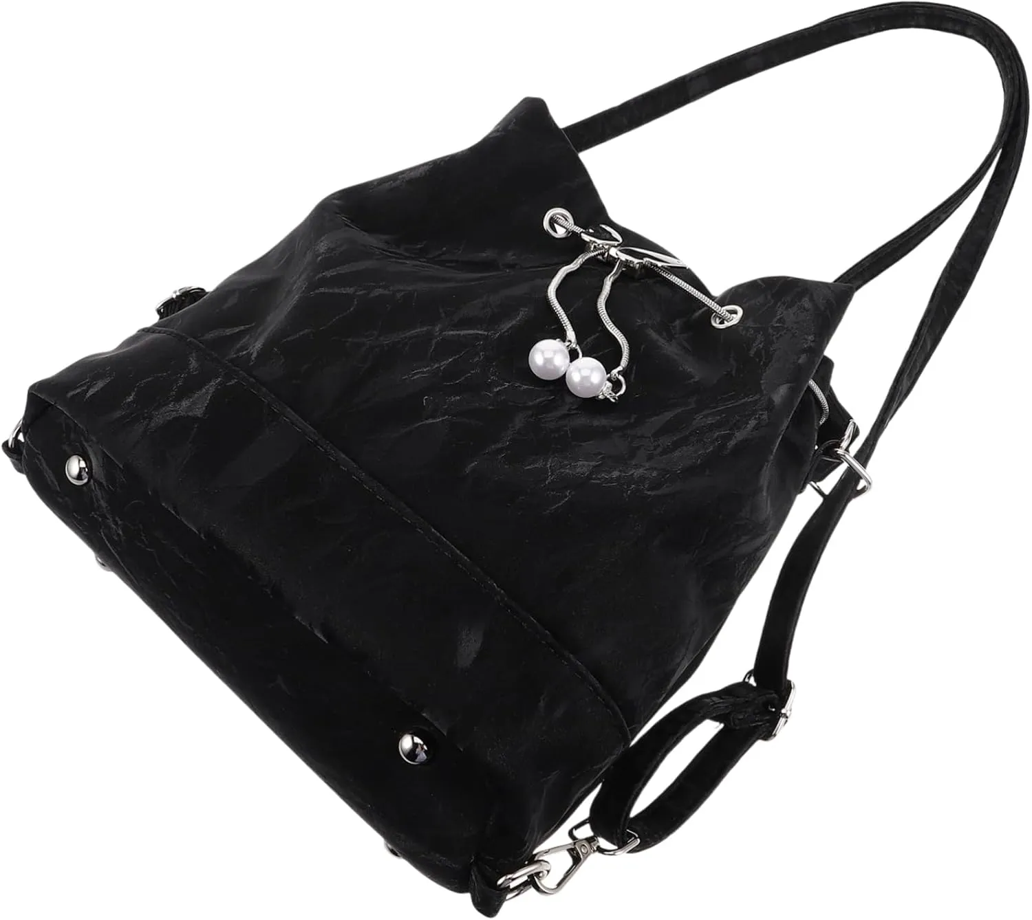 Stylish Women's Bucket Bag Convertible Crossbody Purse Backpack Compact Spacious Design