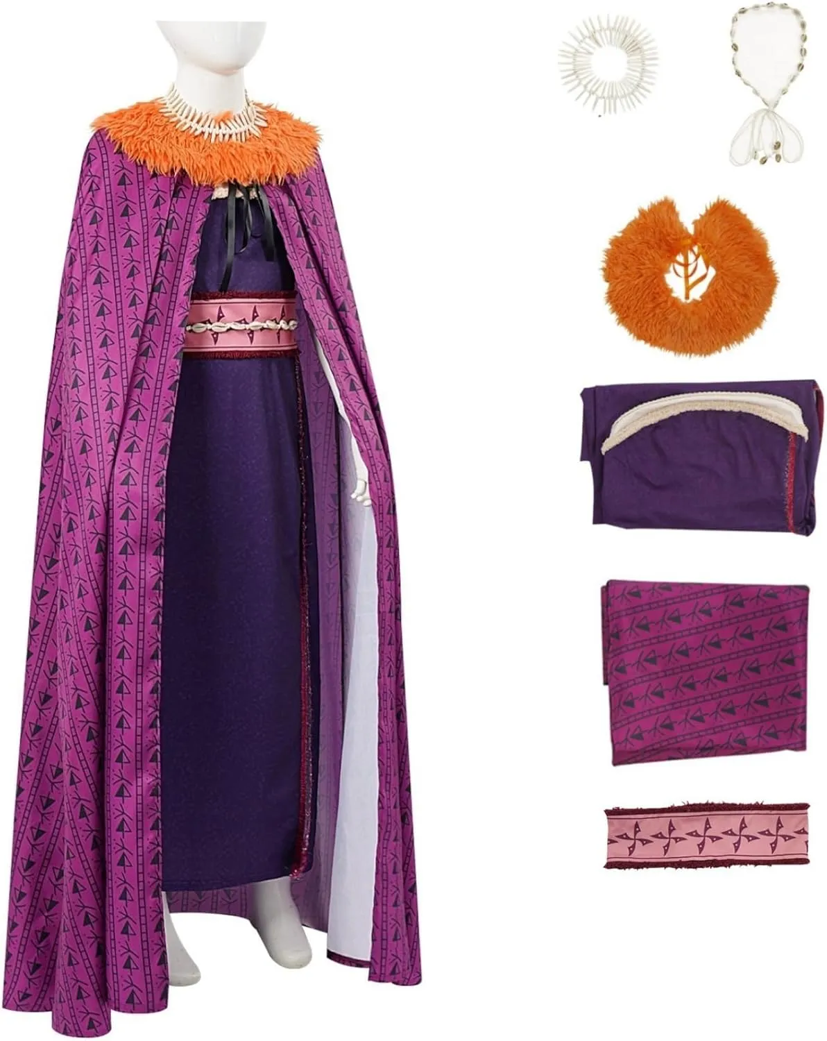 Super Villain Costume Matangi Cosplay Outfits for Women 6PCs Cloak Dress Accessories Halloween Fullset
