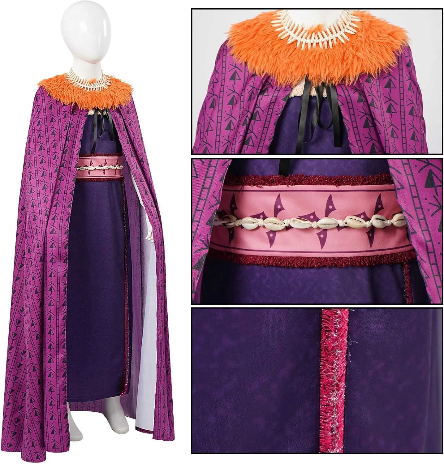 Super Villain Costume Matangi Cosplay Outfits for Women 6PCs Cloak Dress Accessories Halloween Fullset
