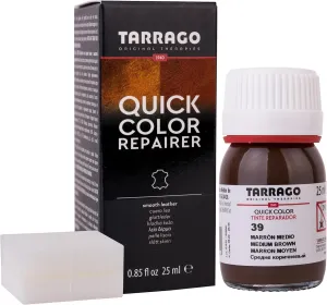 Tarrago Quick Color Dye Leather and Canvas Repair - 25 ml Leather Shoe Dye for Dyeing of Leather Footwear, Bags, Shoes, Jackets, Purses & More - Medium Brown #39