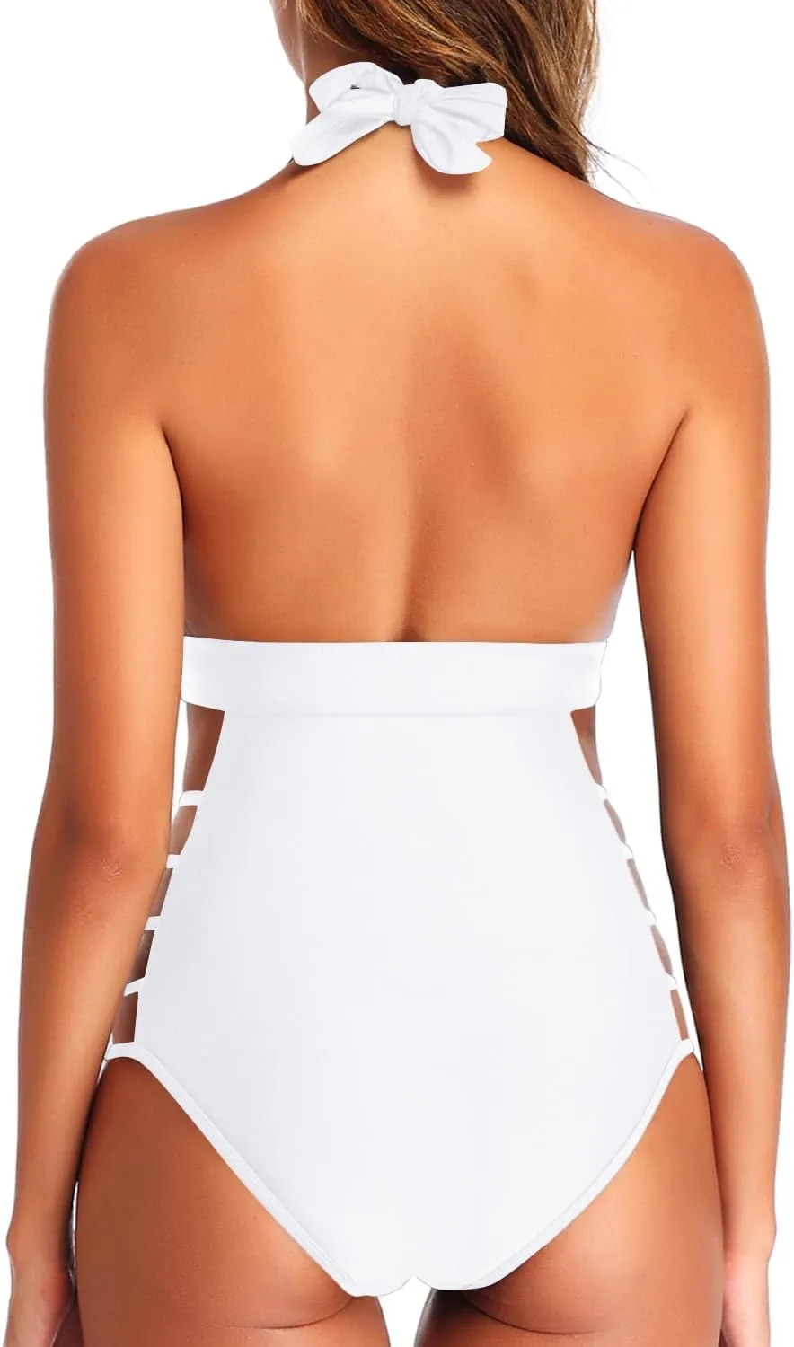 Tempt Me Women One Piece Swimsuits Sexy Cutout Bathing Suits Plunge Halter Swimwear Deep V Neck Monokini