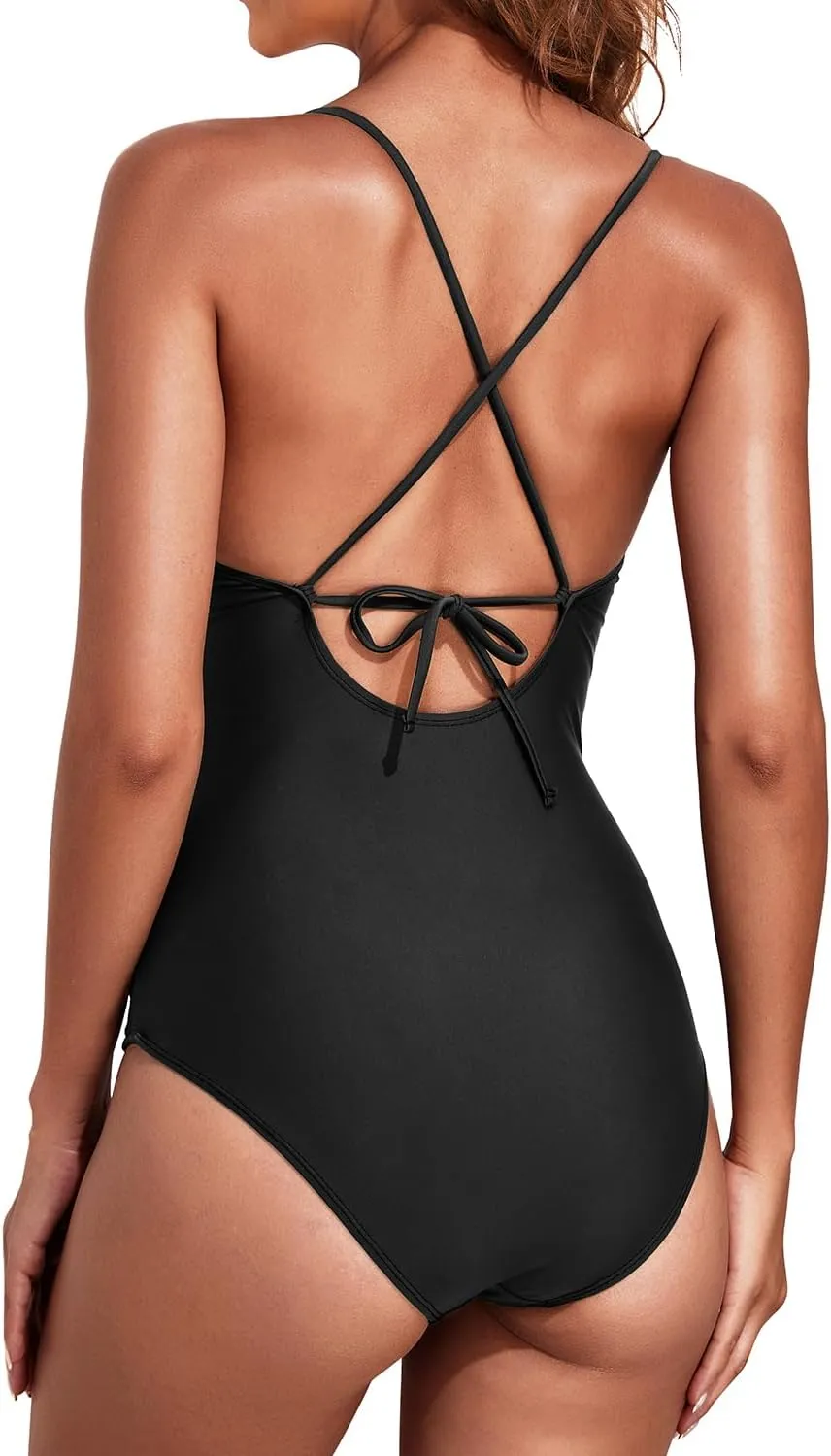 Tempt Me Women Tummy Control One Piece Swimsuits V Neck Bathing Suits Sexy Swimwear
