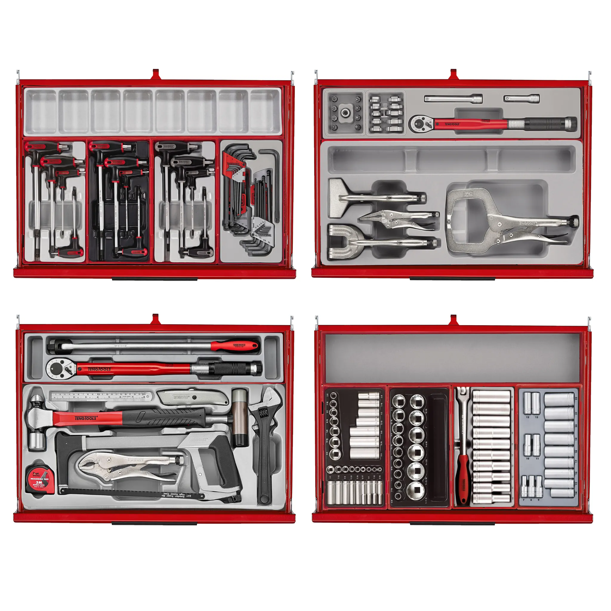 Teng Tools 1295 Piece PRO35 53 Inch Wide Red Monster Mega Master Hand Tool Kit - TKS53R1295T