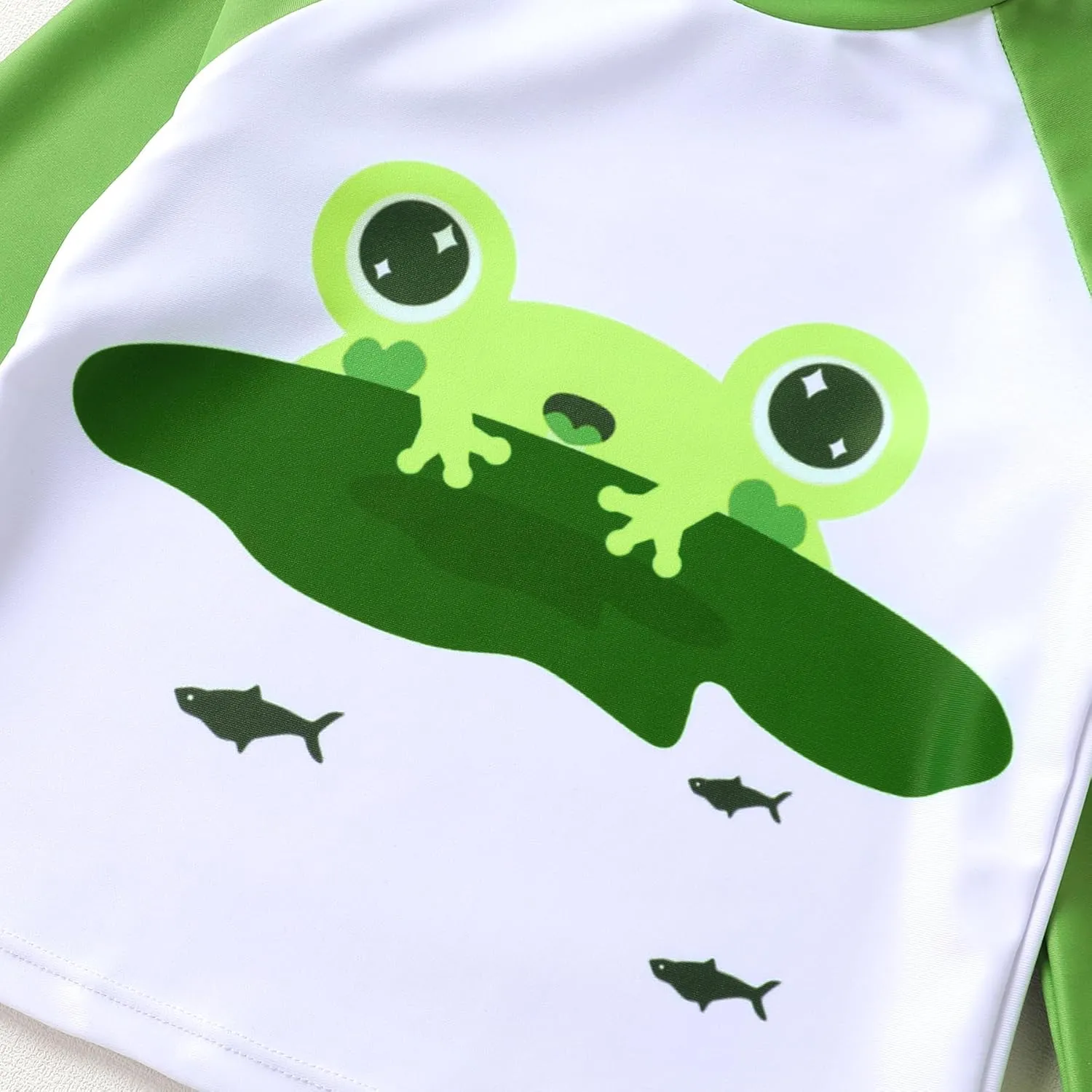 Toddler Baby Boy Swimwear Long Sleeve Rashguard Swimsuit with Sun Hat Cartoon Animal Bathing Suit