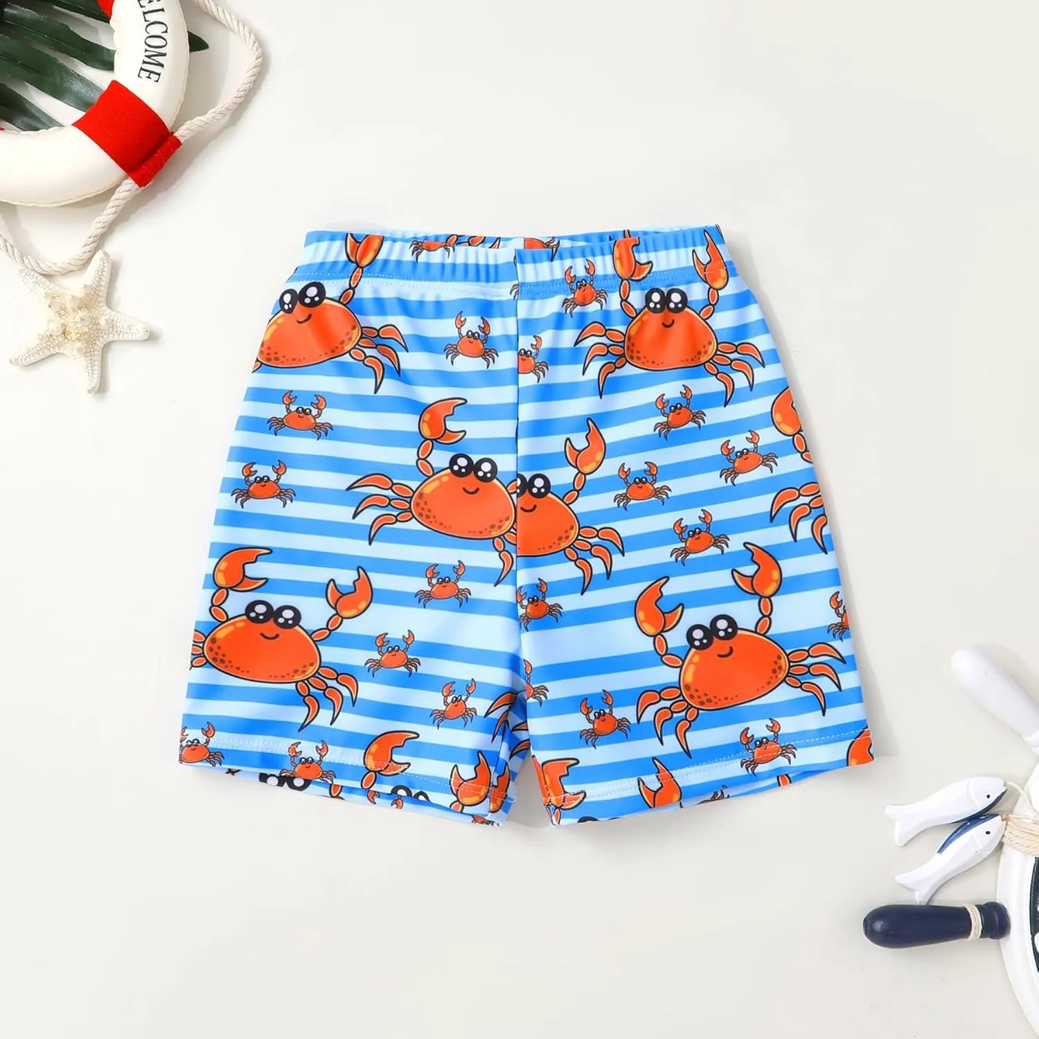 Toddler Baby Boy Swimwear Long Sleeve Rashguard Swimsuit with Sun Hat Cartoon Animal Bathing Suit