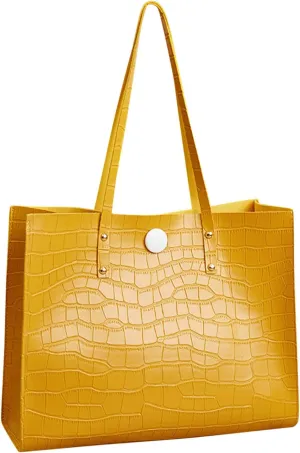 Tote Bag For Women Artificial Leather Solid Color Stone Pattern Phone Bag Shoulder Bag Hand Bag For Shopping Travel Z
