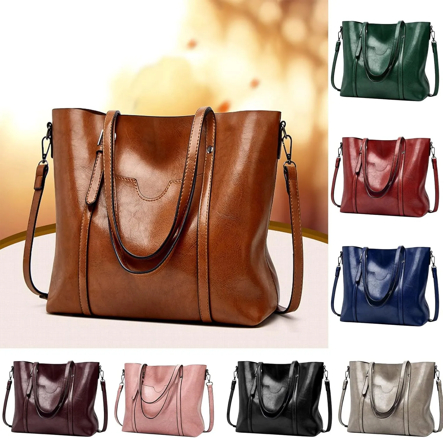 Tote Bag For Women Retro Hobo Handbags Woman Large Designer Ladies Bag Pocket Purse Leather For Daily Shopping Travel H