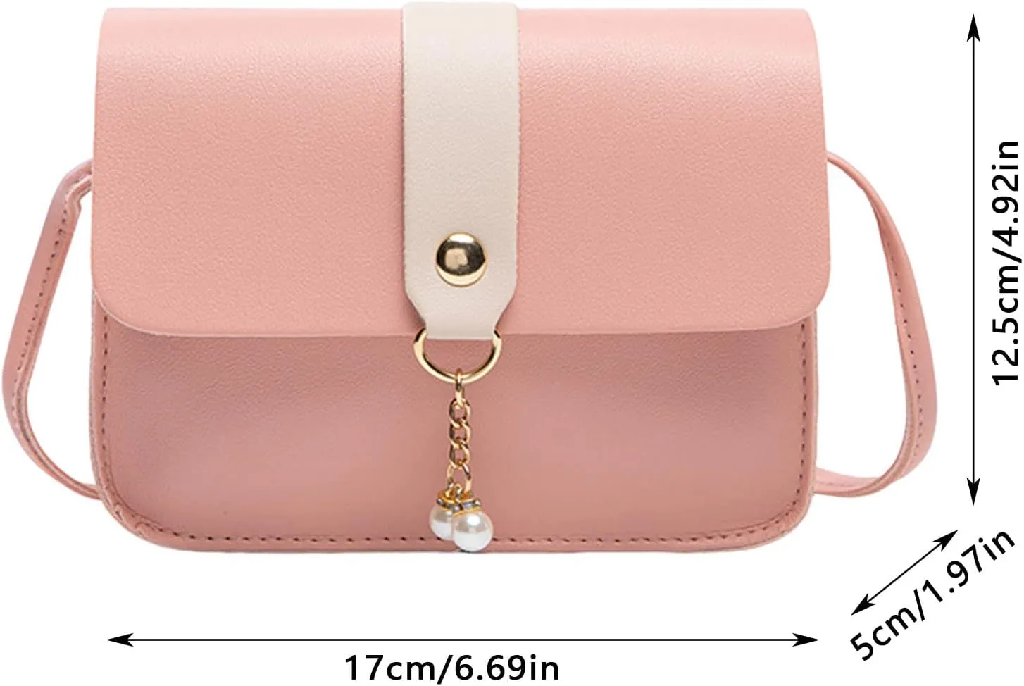 Totes For Storage Mini Small Square Bags Pearl Shoulder Bag Soft Leather Buckle Lightweight Versatile Messenger Bag