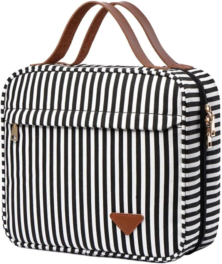 Travel Hanging Toiletry Organizer Cosmetics Makeup Bag for Women Large Toiletries Kit Set Organizer for Accessories Black