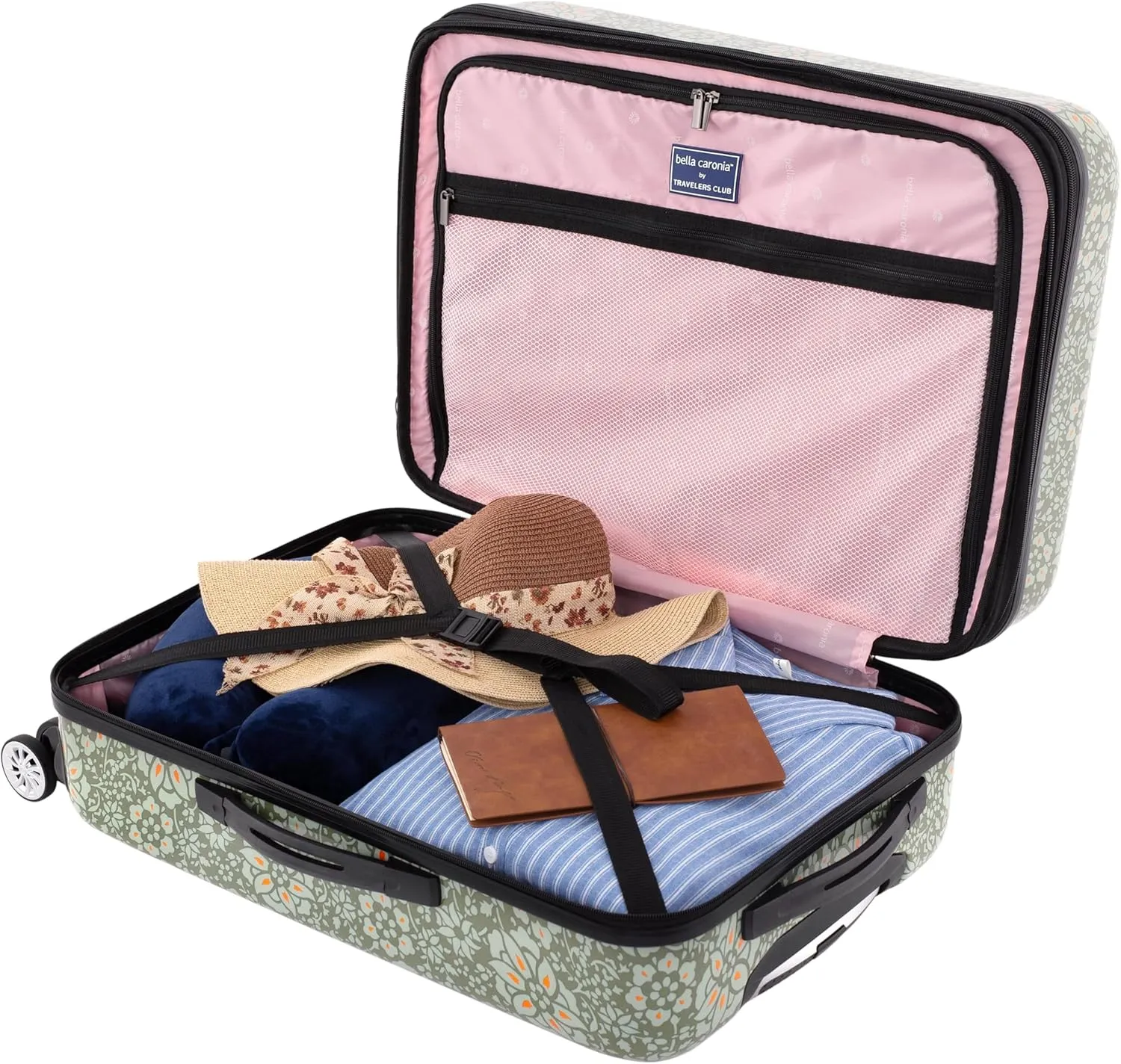 Travelers Club Bella Caronia Deluxe, 3, 7 Piece Luggage & Travel Accessories Set, Jamila, 20" Carry-On