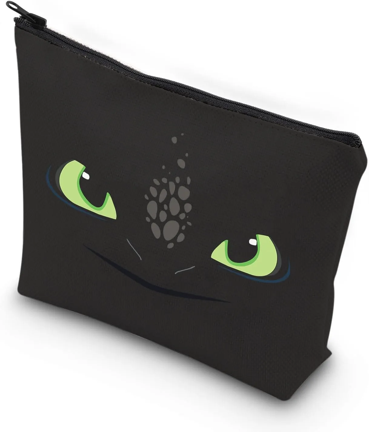 VAMSII Night Fury Eyes Gift Dragon Movie Gift Black Dragon Gift Zipper Pouch Makeup Bag (Black Dragon)