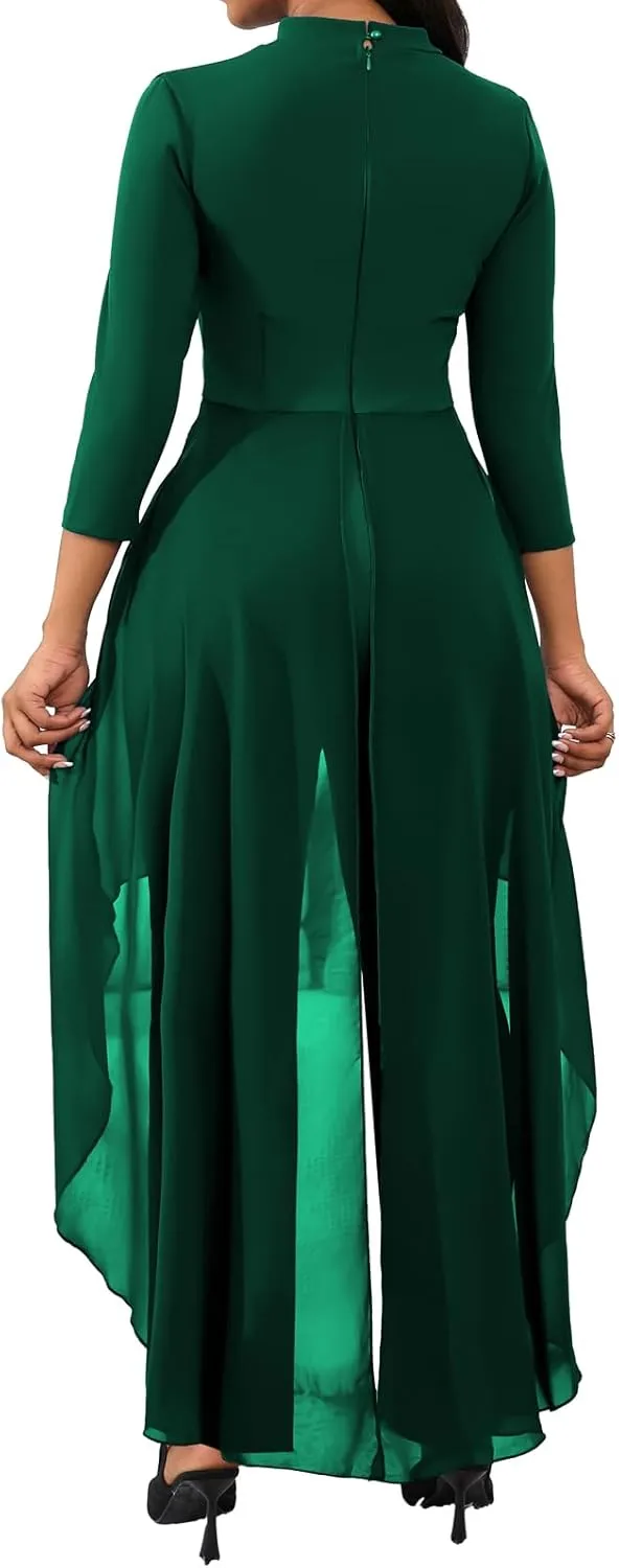 VisiChenup Jumpsuits for Women Dressy Sexy Long Sleeve Casual Long Pants Clubwear Evening Party Jumpsuit