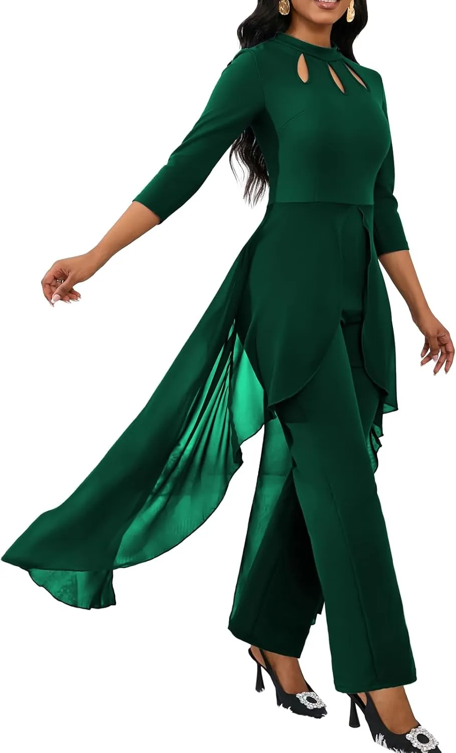 VisiChenup Jumpsuits for Women Dressy Sexy Long Sleeve Casual Long Pants Clubwear Evening Party Jumpsuit