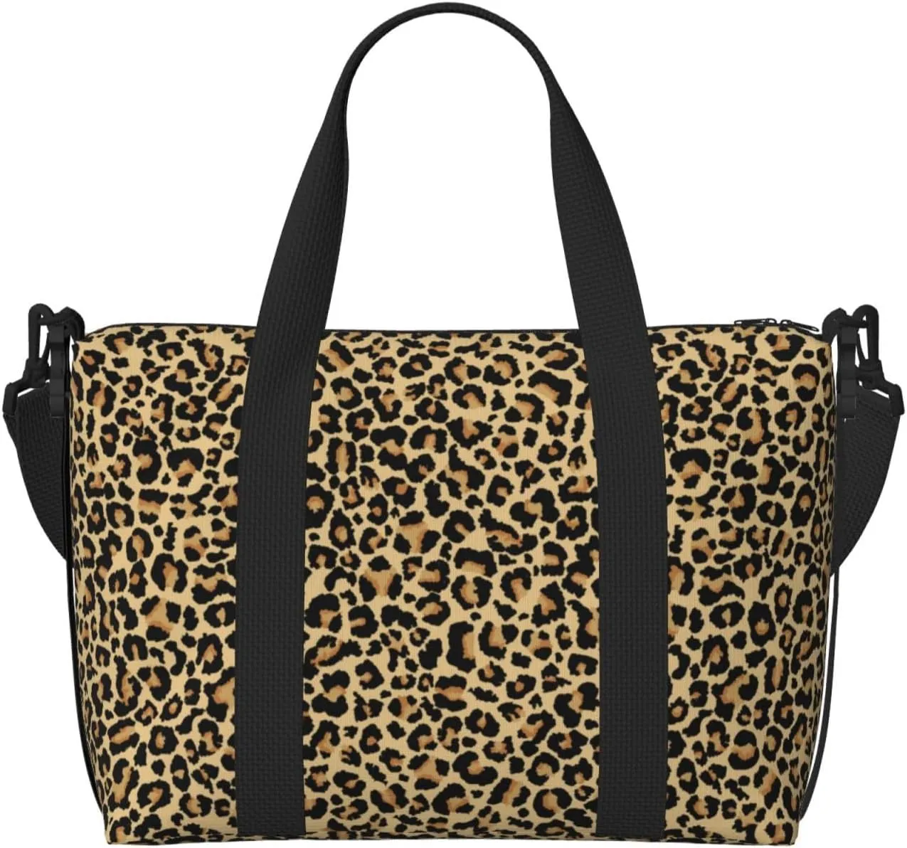 VOSERY Laptop Tote Bag for Women Work - Leopard Print Gym Bag for Women Men, Personal Item Crossbody Travel Bags for Women Men Carry On, Overnight Weekender Bags for Women Travel