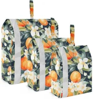 Watercolor Oranges Leaves Packing Cubes for Travel 3 Set Travel Bags Organizer Luggage Accessories for Packing