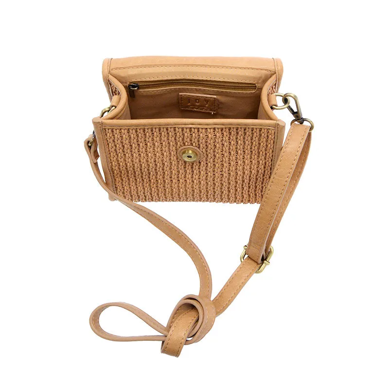 White Freya Top Handle Flap Crossbody Braided Bag