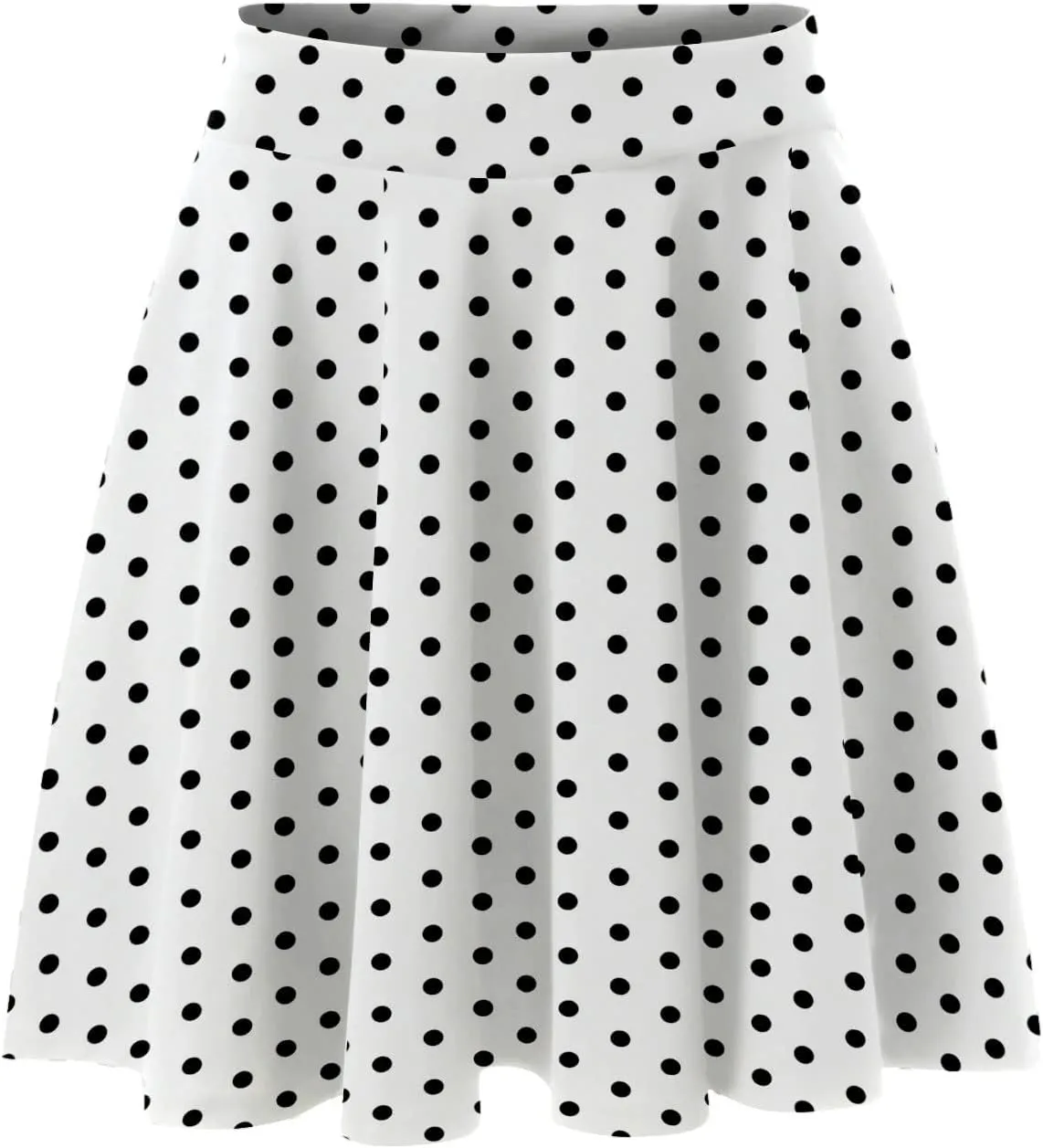 Women Going Out Skirts Womens A Line Midi Skirt Flared High Waist Skirts Polka Dot Pleated Ruffle Hem Vintage