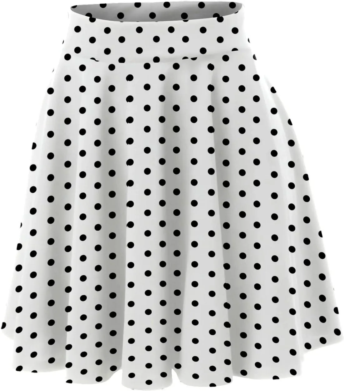 Women Going Out Skirts Womens A Line Midi Skirt Flared High Waist Skirts Polka Dot Pleated Ruffle Hem Vintage
