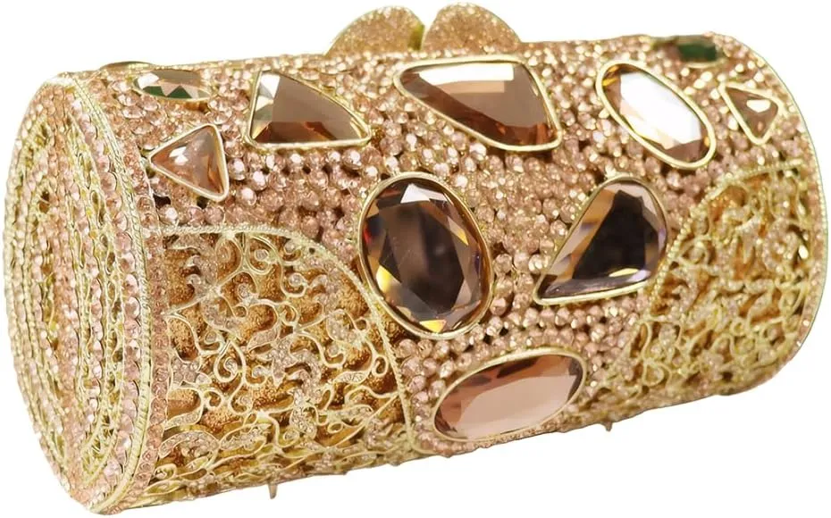 Women Rhinestone Fancy Purse Crystal Evening Bag with Removable Chain Clutch Purse for Homecoming Accessories Prom