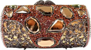 Women Rhinestone Fancy Purse Crystal Evening Bag with Removable Chain Clutch Purse for Homecoming Accessories Prom