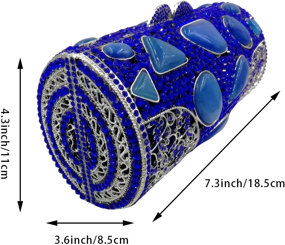Women Rhinestone Fancy Purse Crystal Evening Bag with Removable Chain Clutch Purse for Homecoming Accessories Prom
