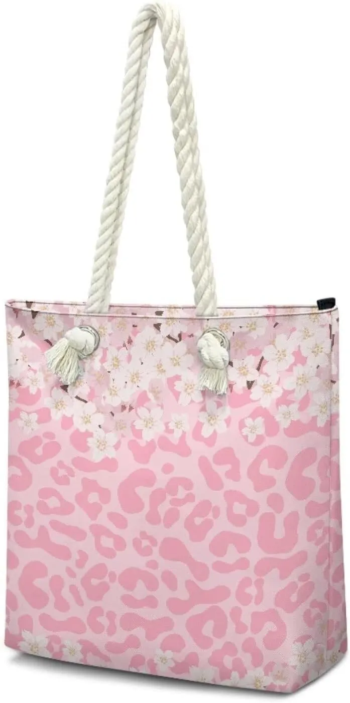 Women Tote Bags, Large Beach Bag with Zipper Beach Tote Bags Handbag Weekender Bags for Travel Vacation
