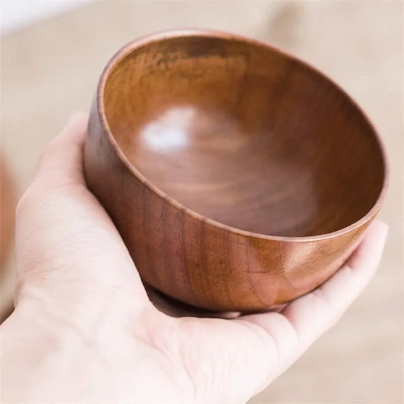 Wooden Bowl - Japanese Style Wood Rice Soup Salad