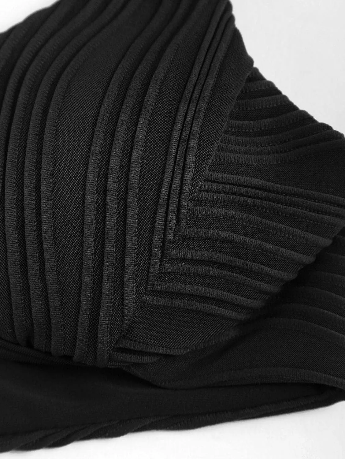 ZAFUL Women's Textured Underwire Bikini Set V Notch High Cut Swimwear Tie Side Ribbed Sexy Swimsuits